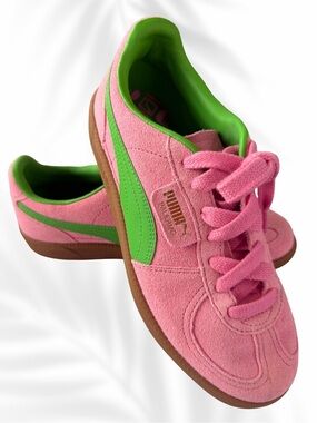 Puma Special Edition Palermo Y2K Pink & Green suede sneakers size
